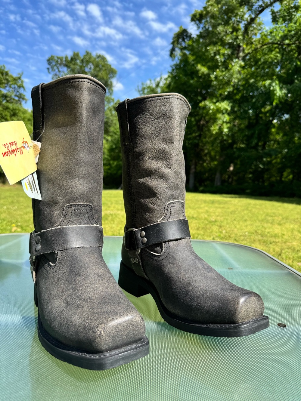 Masterson Boot Co. Men’s Harness Boots Size 10 D RB2502 Distressed Gray Leather